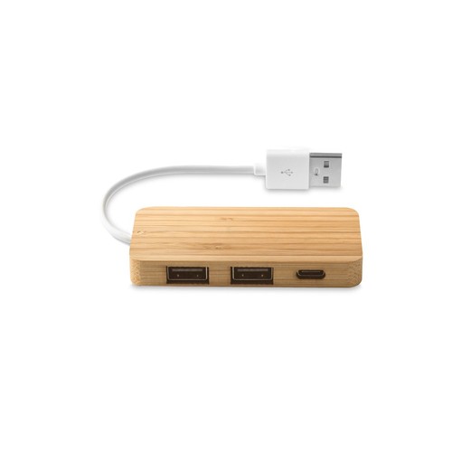 MOSER. HUB mit 2 USB-A und 1 USB-C Anschluss aus Bambus