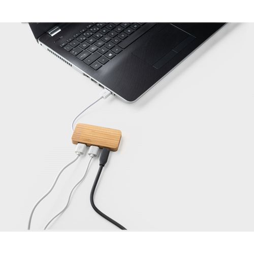 MOSER. HUB avec 2 ports USB-A et 1 USB-C en bambou - 5
