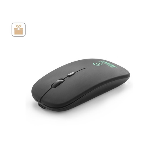 KHAN. RATÓN INALÁMBRICO CON BATERÍA DE 500MAH, FABRICADO EN ABS RECICLADO (100% RABS)