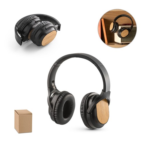 GOULD. AURICULARES INALÁMBRICOS PLEGABLES CON 4H DE AUTONOMÍA, FABRICADO EN BAMBÚ Y ABS