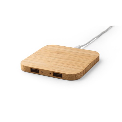 natural DALTON. Cargador inalámbrico superrápido de 15W, fabricado en bambú