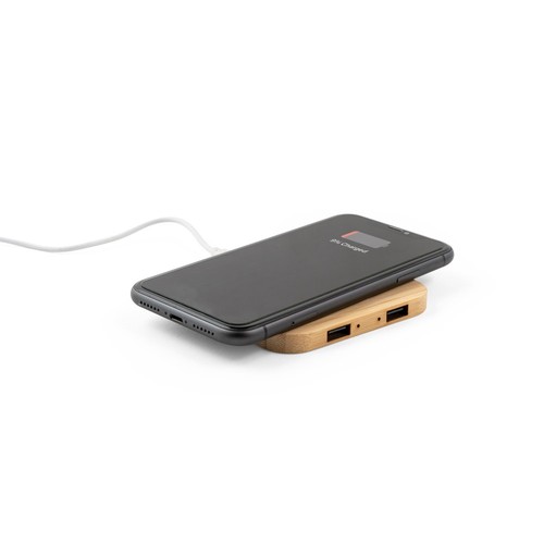 DALTON. Chargeur sans fil 15W superfast en bambou - 6