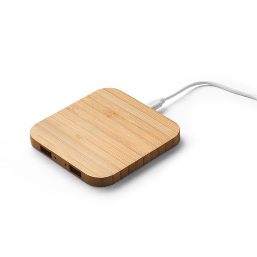 natural DALTON. Cargador inalámbrico superrápido de 15W, fabricado en bambú