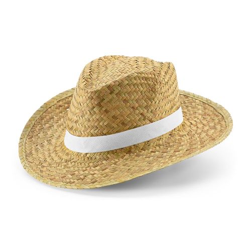 white JEAN POLI. Sombrero de paja natural
