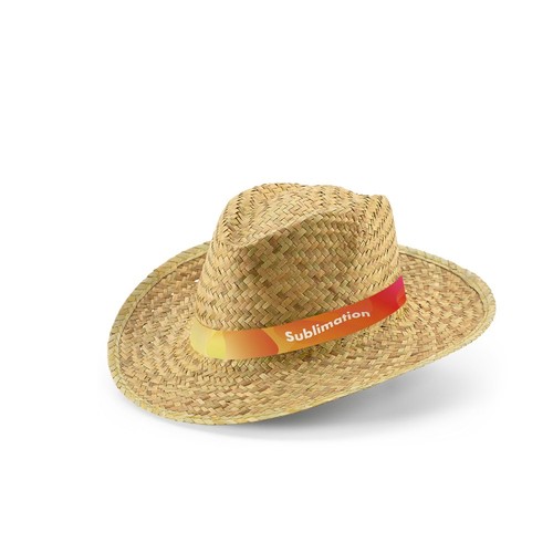 JEAN RIB. SOMBRERO DE PAJA NATURAL CON BANDA ELÁSTICA SUBLIMADA