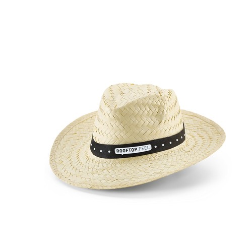 EDWARD POLI. SOMBRERO DE PAJA NATURAL CON CINTA DE POLIÉSTER