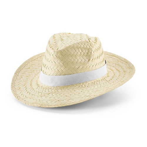 EDWARD POLI. Chapeau de paille naturelle avec bande en polyester - 2