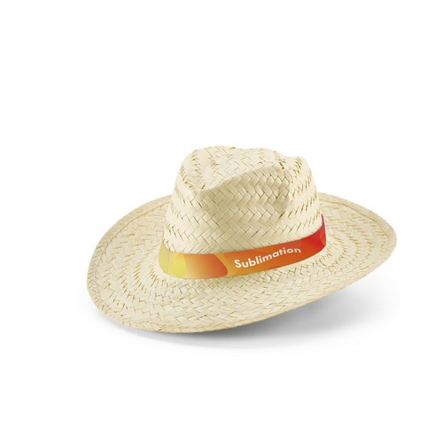 EDWARD RIB. SOMBRERO DE PAJA NATURAL CON BANDA ELÁSTICA SUBLIMADA