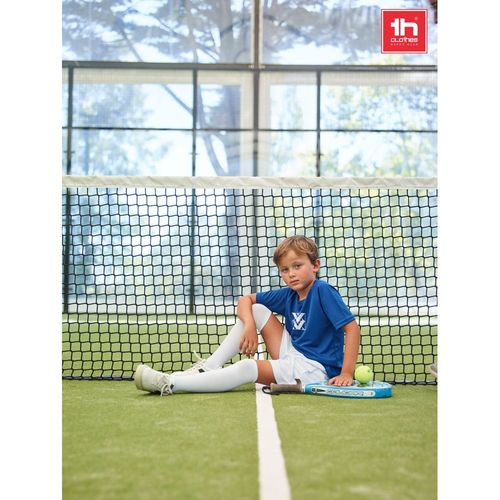 white THC RUN KIDS. Calcetín deportivo de media pantorrilla para niño