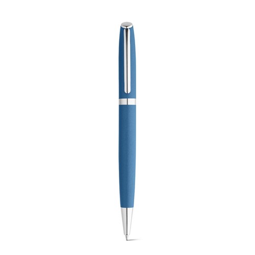 blue RE-LANDO-SET. Set de roller y bolígrafo con cuerpo de aluminio reciclado (100% rAL)