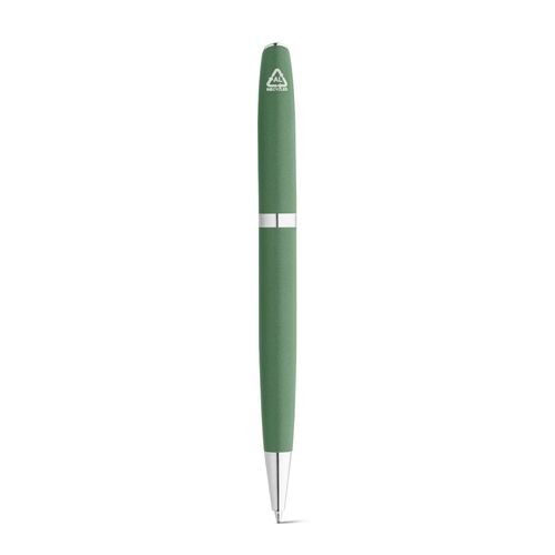 green RE-LANDO-SET. Set de roller y bolígrafo con cuerpo de aluminio reciclado (100% rAL)