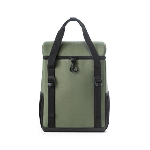 verde oscuro ROMA L. Mochila térmica acolchada en poliéster reciclado 600D ripstop 16 L