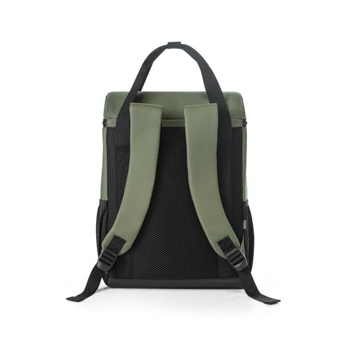 verde oscuro ROMA L. Mochila térmica acolchada en poliéster reciclado 600D ripstop 16 L