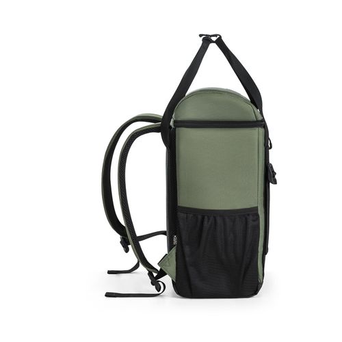 verde oscuro ROMA L. Mochila térmica acolchada en poliéster reciclado 600D ripstop 16 L