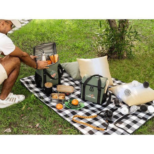verde oscuro ROMA M. Bolsa térmica acolchada en poliéster reciclado 600D ripstop 11 L