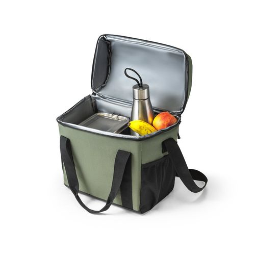 verde oscuro ROMA M. Bolsa térmica acolchada en poliéster reciclado 600D ripstop 11 L
