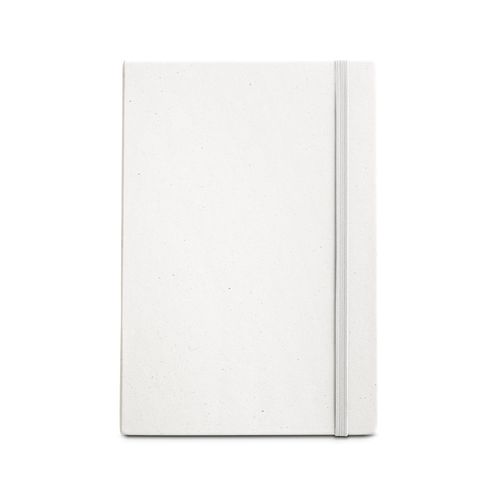 white MILKY. Bloc de notas A5 hecho con cartones de leche reciclados con páginas a rayas