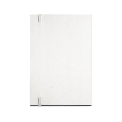 white MILKY. Libreta A5 con tapa rígida en papel 100 % reciclado