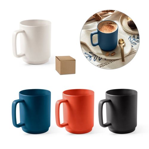 MIGHTY. Taza de cerámica con cuerpo cilíndrico 330 mL