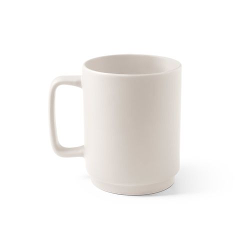 blanco pastel MIGHTY. Taza de cerámica con cuerpo cilíndrico 330 mL