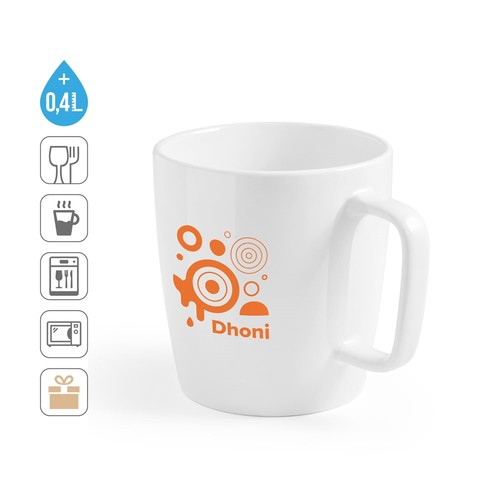DHONI WHITE. TAZA DE CERÁMICA 450 ML