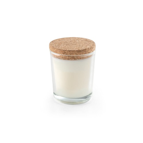 transparente ZEN 80. Vela aromática en vaso de cristal con tapa de corcho 80 g