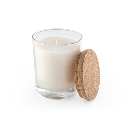 transparente ZEN 180. Vela aromática en vaso de cristal con tapa de corcho 180 g