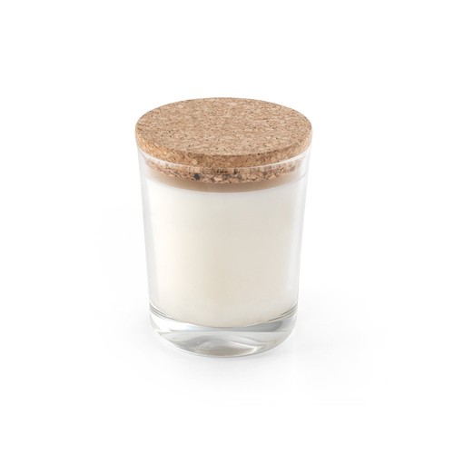 transparente ZEN 180. Vela aromática en vaso de cristal con tapa de corcho 180 g