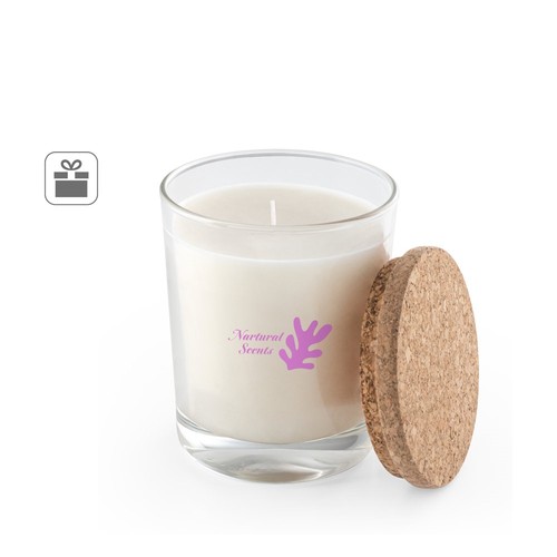 ZEN 180. VELA AROMÁTICA EN VASO DE CRISTAL CON TAPA DE CORCHO 180 G