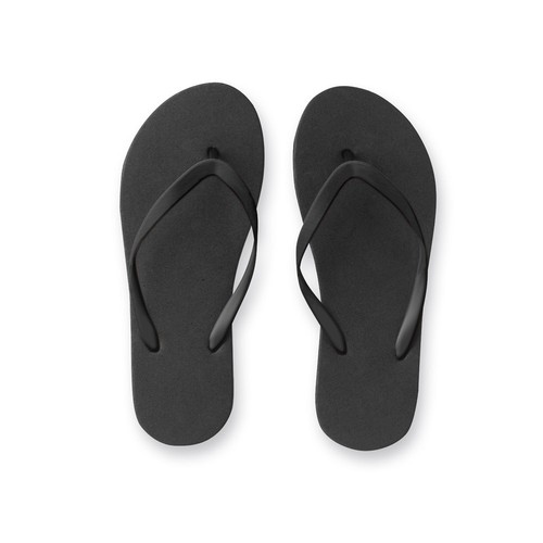 black MAUPITI S / M. Zapatillas cómodas con suela de PE y tira de PVC