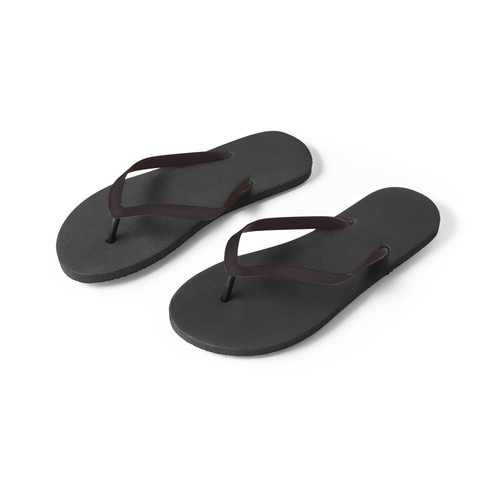 black MAUPITI L / XL. Zapatillas cómodas con suela de PE y tira de PVC
