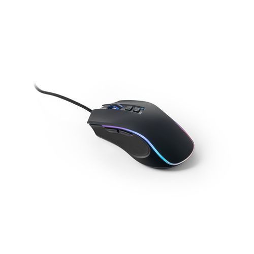black THORNE MOUSE RGB. Ratón gaming con cable de 1.5m y luces LED RGB, fabricado ABS