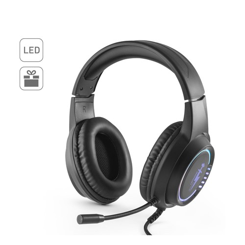 THORNE HEADSET RGB. AURICULARES GAMING ABS CON CABLE, MICRÓFONO Y LUCES LED RGB
