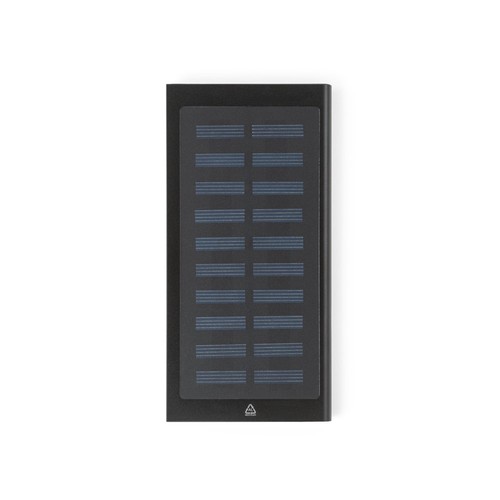 CLERK. Power bank 8'000 mAh con panel solar en aluminio 100% reciclado