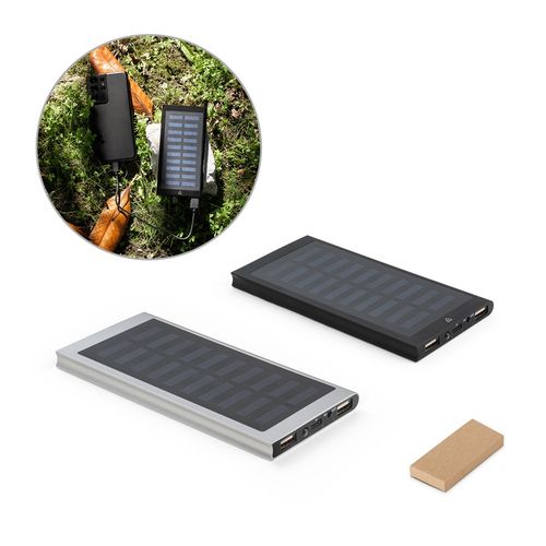 CLERK. Batterie nomade de 8 000 mAh avec panneau solaire en aluminium 100 % recyclé - 1