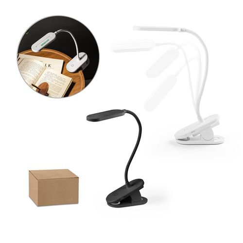 NESBIT II. LÁMPARA DE ESCRITORIO PORTÁTIL CON CLIP Y 30H DE AUTONOMÍA, FABRICADOS AL 65% RABS