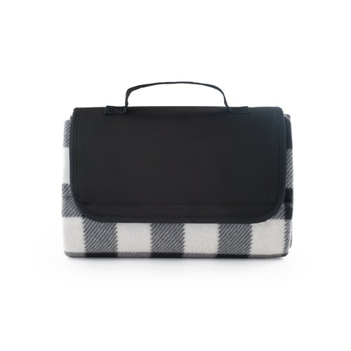 black RILEY II. Manta de picnic con forro de EPE (180 g/m²) con estampado