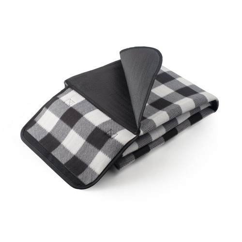 black RILEY II. Manta de picnic con forro de EPE (180 g/m²) con estampado