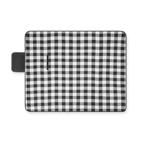 black RILEY II. Manta de picnic con forro de EPE (180 g/m²) con estampado