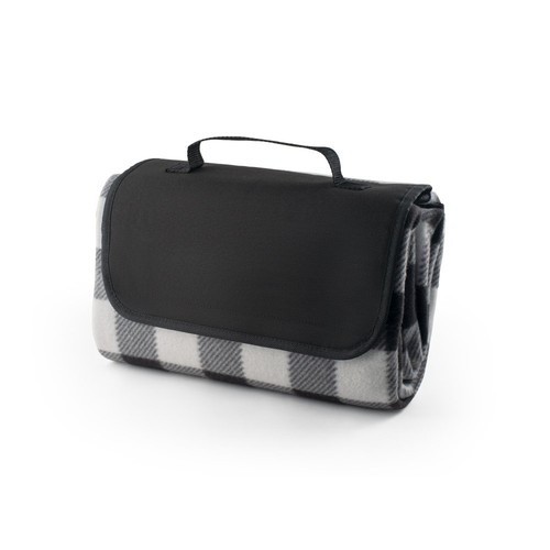 black RILEY II. Manta de picnic con forro de EPE (180 g/m²) con estampado