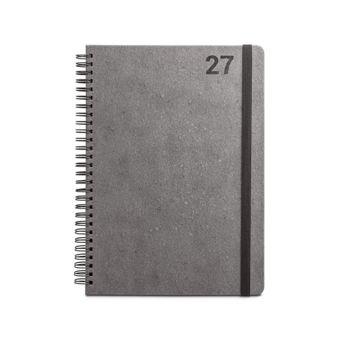 black SIMMEL B5. Agenda B5, con anillas, de cuero (58% reciclado)