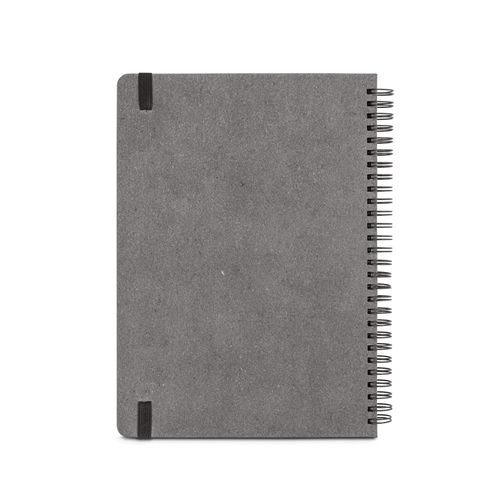 black SIMMEL B5. Agenda B5, con anillas, de cuero (58% reciclado)