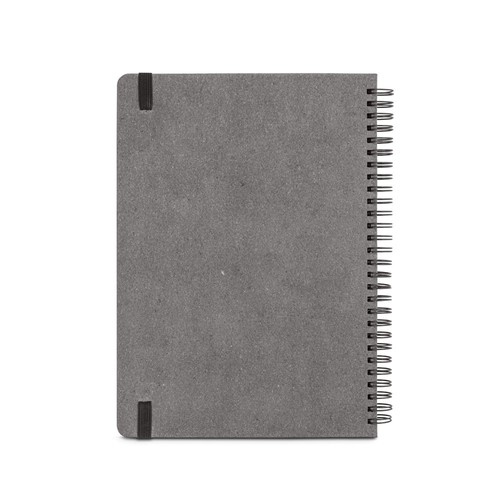 black SIMMEL B5. Agenda B5, con anillas, de cuero (58% reciclado)
