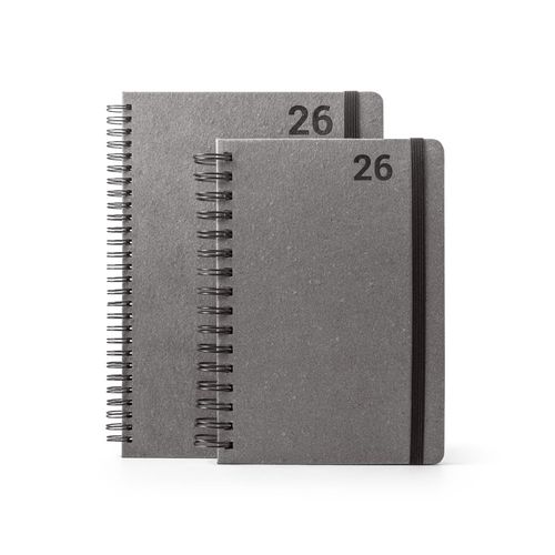 black SIMMEL B5. Agenda B5, con anillas, de cuero (58% reciclado)