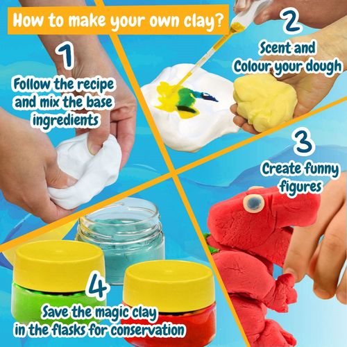 white Modeling Dough Factory Kit III. Juego educativo suministrado con una bolsa de regalo de papel kraft (100 g/m²)