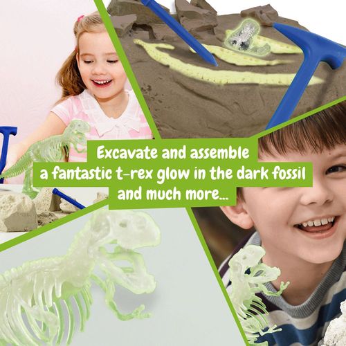 white Fossil Excavation Kit II. Juego educativo suministrado con una bolsa de regalo de papel kraft (90 g/m²), fabricado con material certificado FSC™ y otros materiales controlados