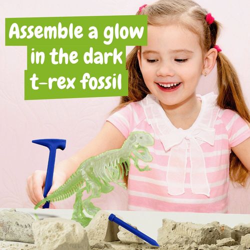 pink Fossil Excavation Kit IV. Juego educativo suministrado con una bolsa de regalo de non woven (80 g/m²)
