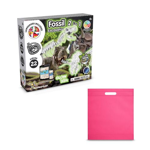 2 in 1 Fossil Excavation Kit IV. Jeu éducatif livré avec un sac cadeau en non-tissé (80 g/m²) - 2