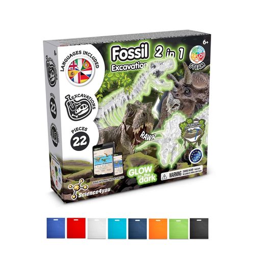 2 in 1 Fossil Excavation Kit IV. Jeu éducatif livré avec un sac cadeau en non-tissé (80 g/m²) - 1