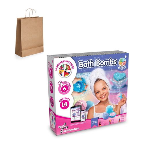 BATH BOMBS KIT III. JUGUETE EDUCATIVO SUMINISTRADO CON UNA BOLSA DE REGALO DE PAPEL KRAFT (115 G/M²)